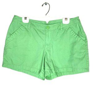 Columbia Mint Green Casual Mid Rise Shorts Womens Size 10 Cotton Pockets